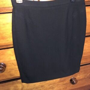 Ann‎ Taylor Loft Womens Black  Knee Pencil Skirt Size 4P Career Tailored Sharp